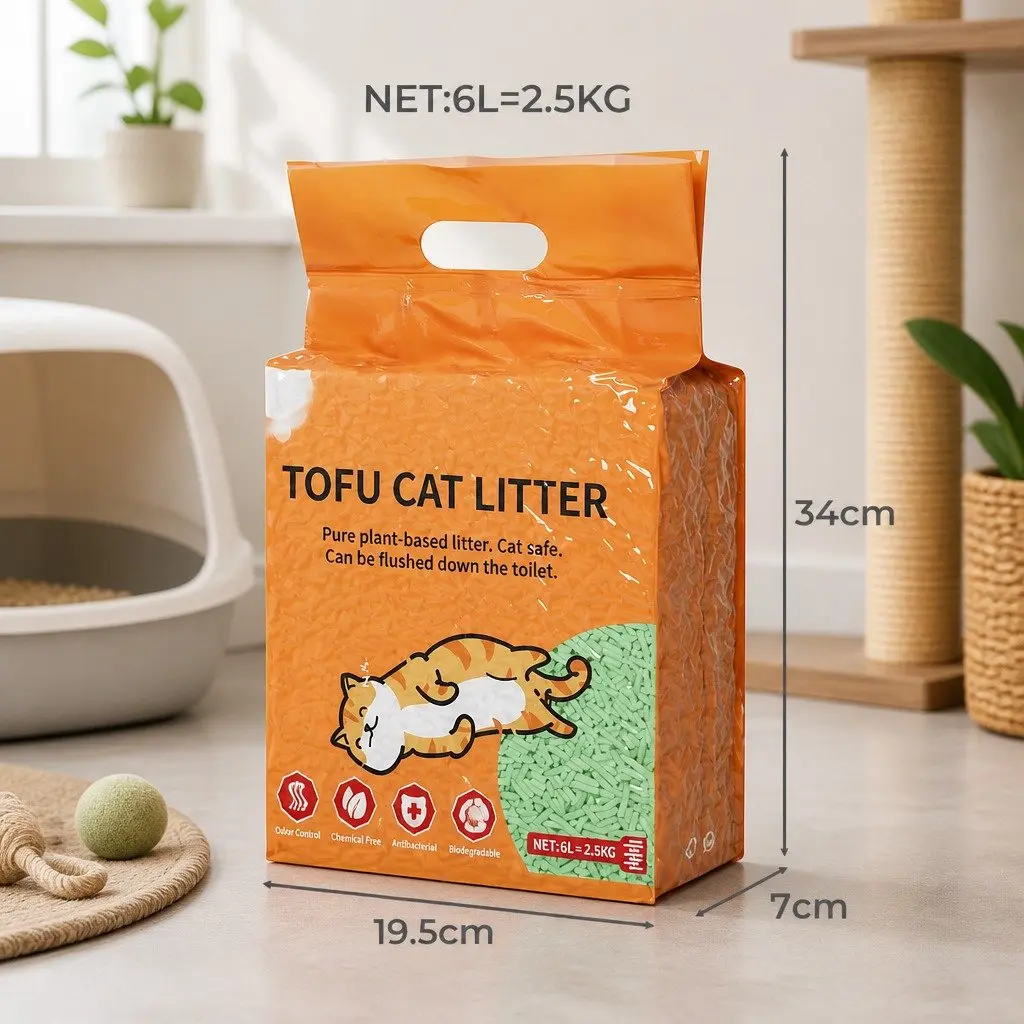 Tofu Cat Litter Biodegradable Clumping 2.5kg Green Tea Odour Control