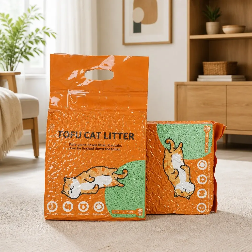 Tofu Cat Litter Clumping Green Tea Scent Biodegradable Flushable 2.5kg x2 Bags