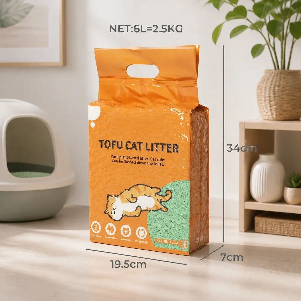 Tofu Cat Litter Biodegradable Clumping Green Tea Odour Control 2.5kg