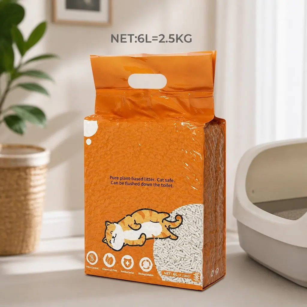 Tofu Cat Litter Biodegradable Clumping 2.5kg Natural Flushable Odour Control