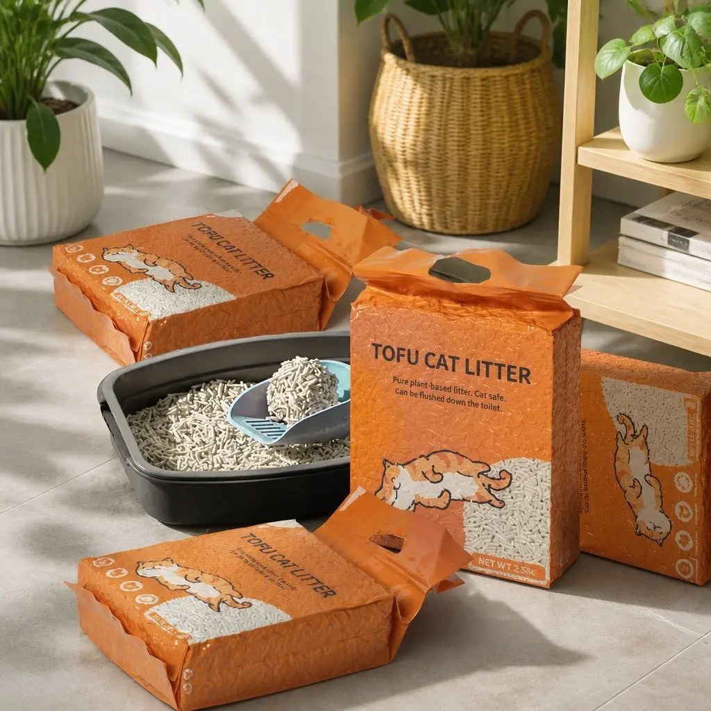 Tofu Cat Litter Biodegradable Clumping 2.5kg Natural Flushable Odour Control