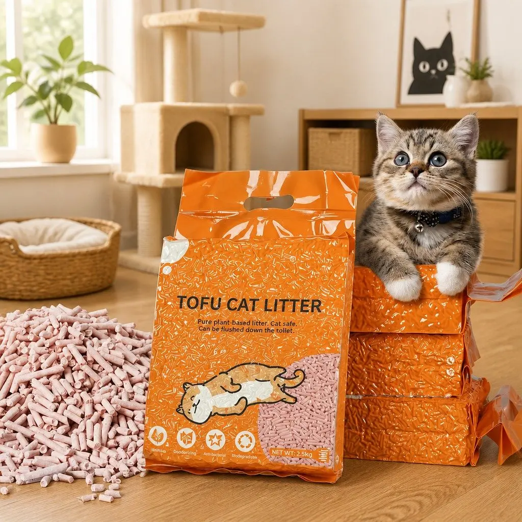 Tofu Cat Litter Clumping Biodegradable 2.5kg Peach Odour Control