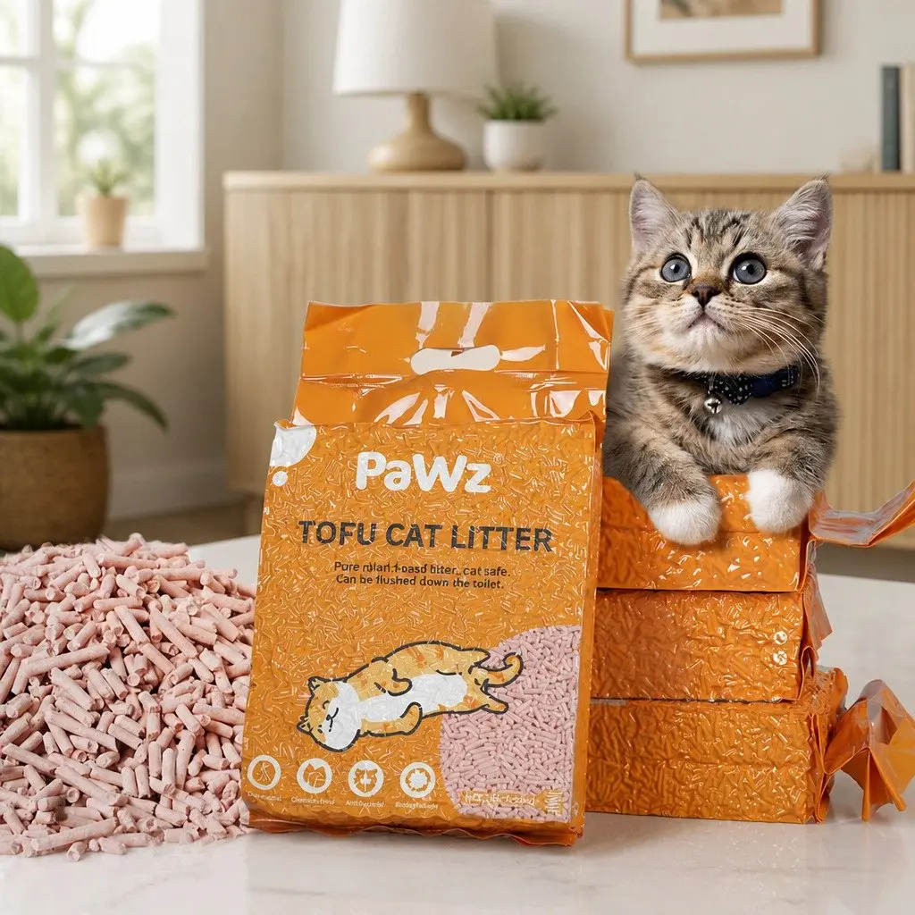Tofu Cat Litter Biodegradable Clumping Flushable 2.5kg Peach Scent