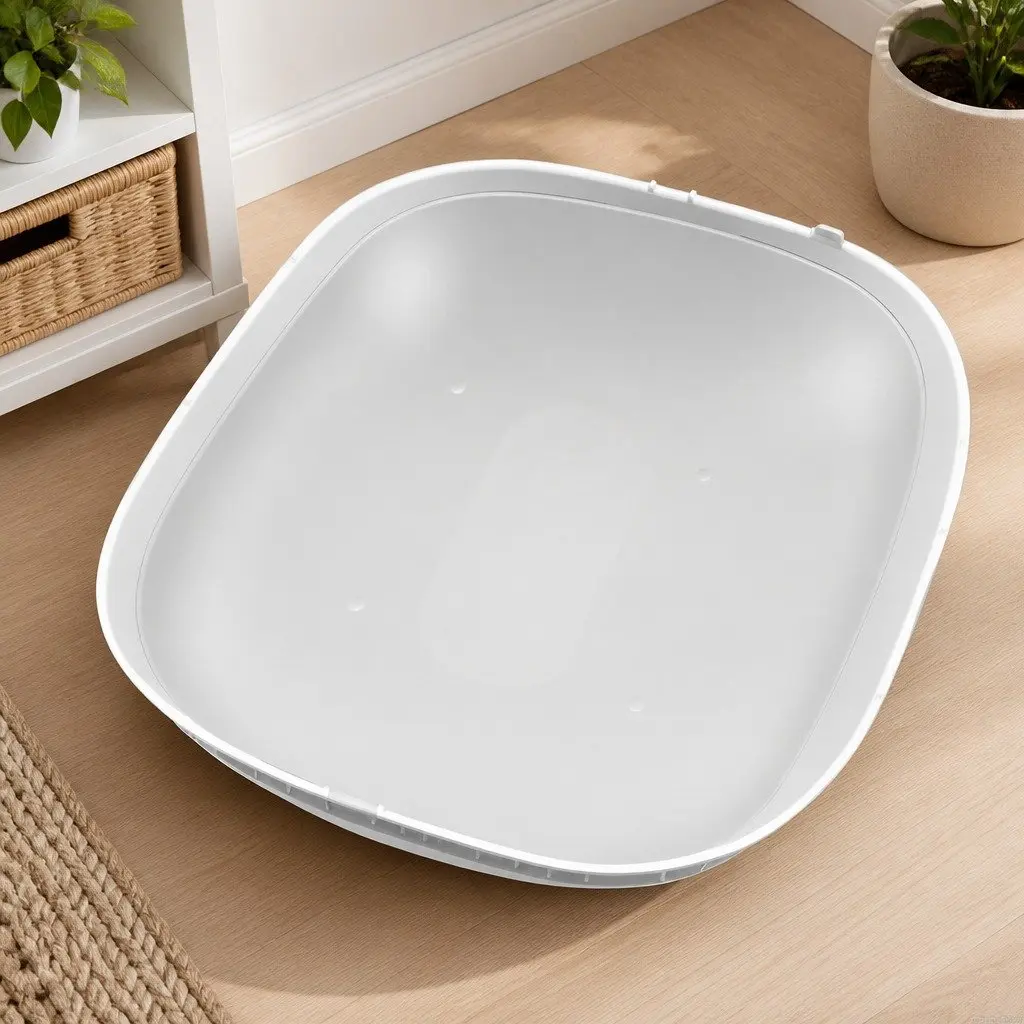 Cat Litter Box Replaceable Silicone Liner Pad Waterproof 37.8cm White