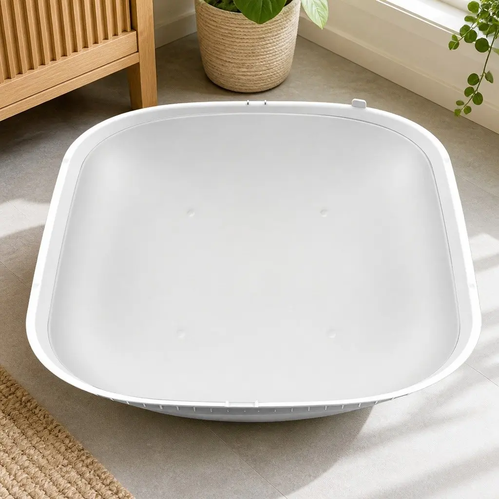 Cat Litter Box Replaceable Silicone Liner Pad Waterproof 37.8cm White