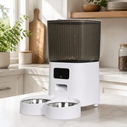Automatic Pet Feeder 5L Dual Bowl Smart App Control Schedule Dry Food Dispenser
