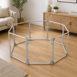 Pet Playpen Transparent Acrylic Folding Dog Fence Kennel 8 Panel Portable