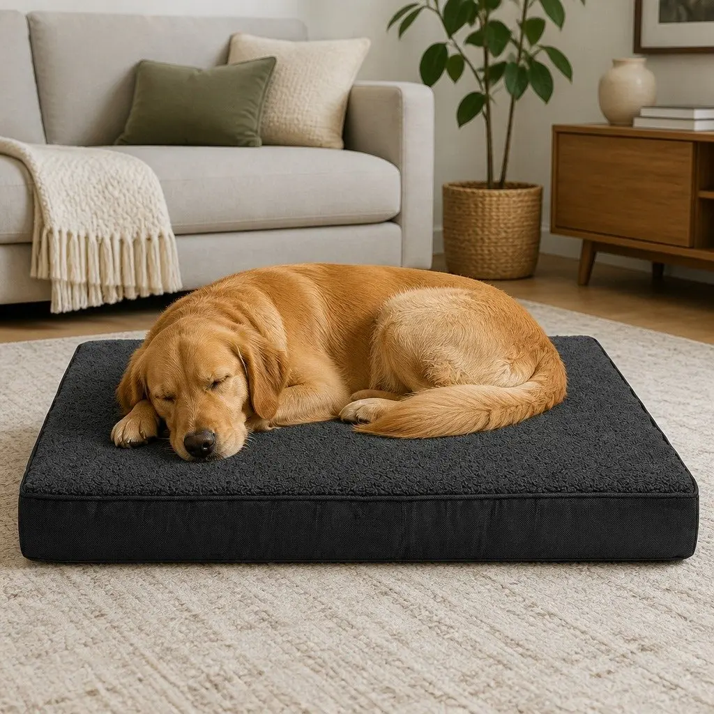 Orthopedic Pet Dog Bed Removable Washable Cover Waterproof Bolster Grey