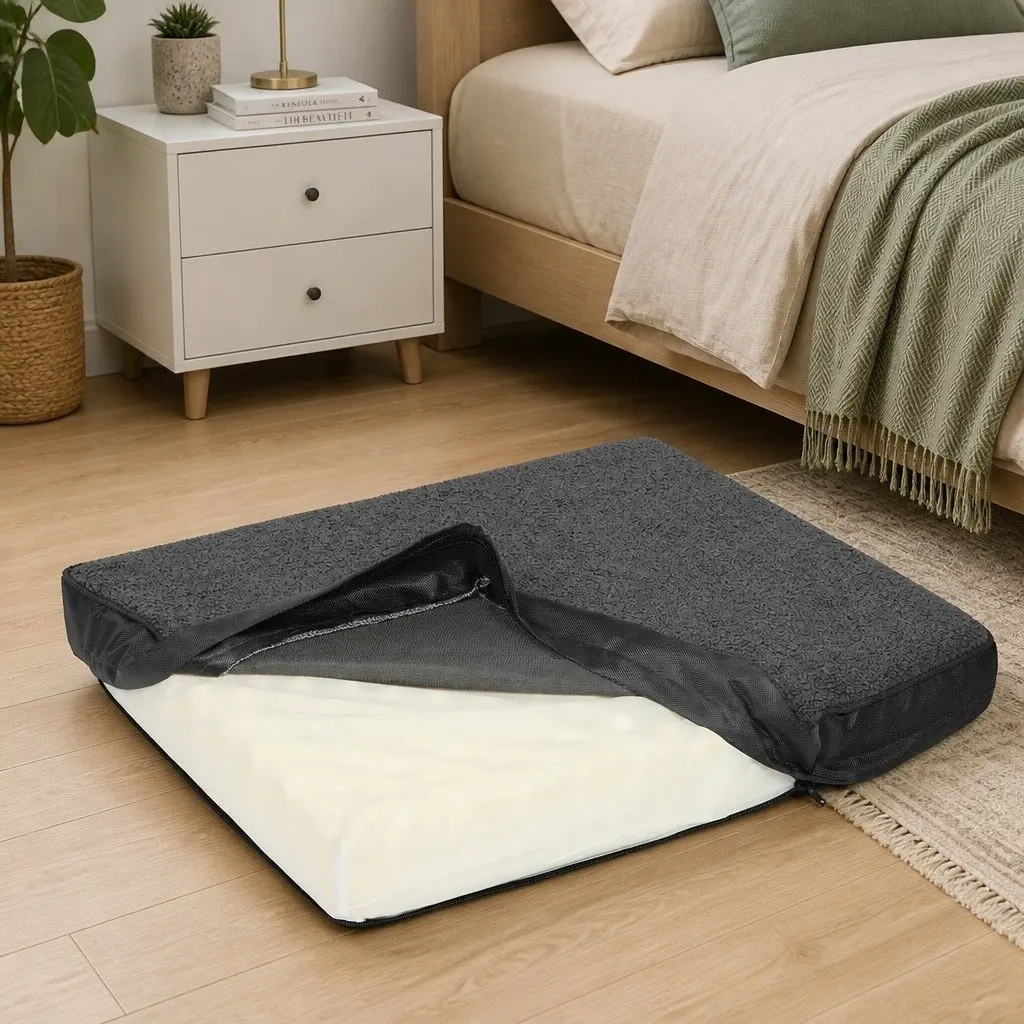Grey Orthopaedic Bed for Dogs and Cats
