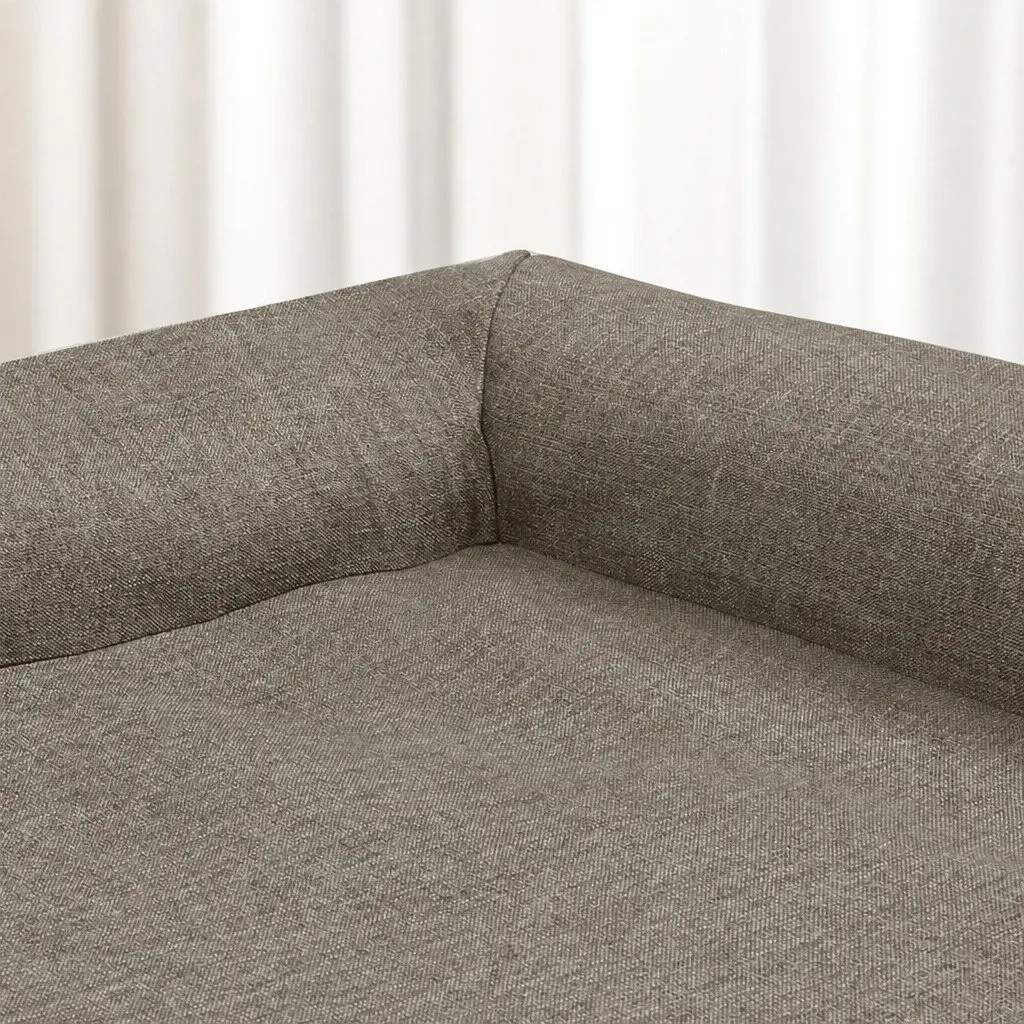 Orthopedic Memory Foam Dog Bed L-Shaped Bolster Sofa Large Coffee