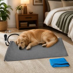 Electric Heated Pet Pad Large Dog Cat Bed Warm Mat Adjustable Temperature Timer