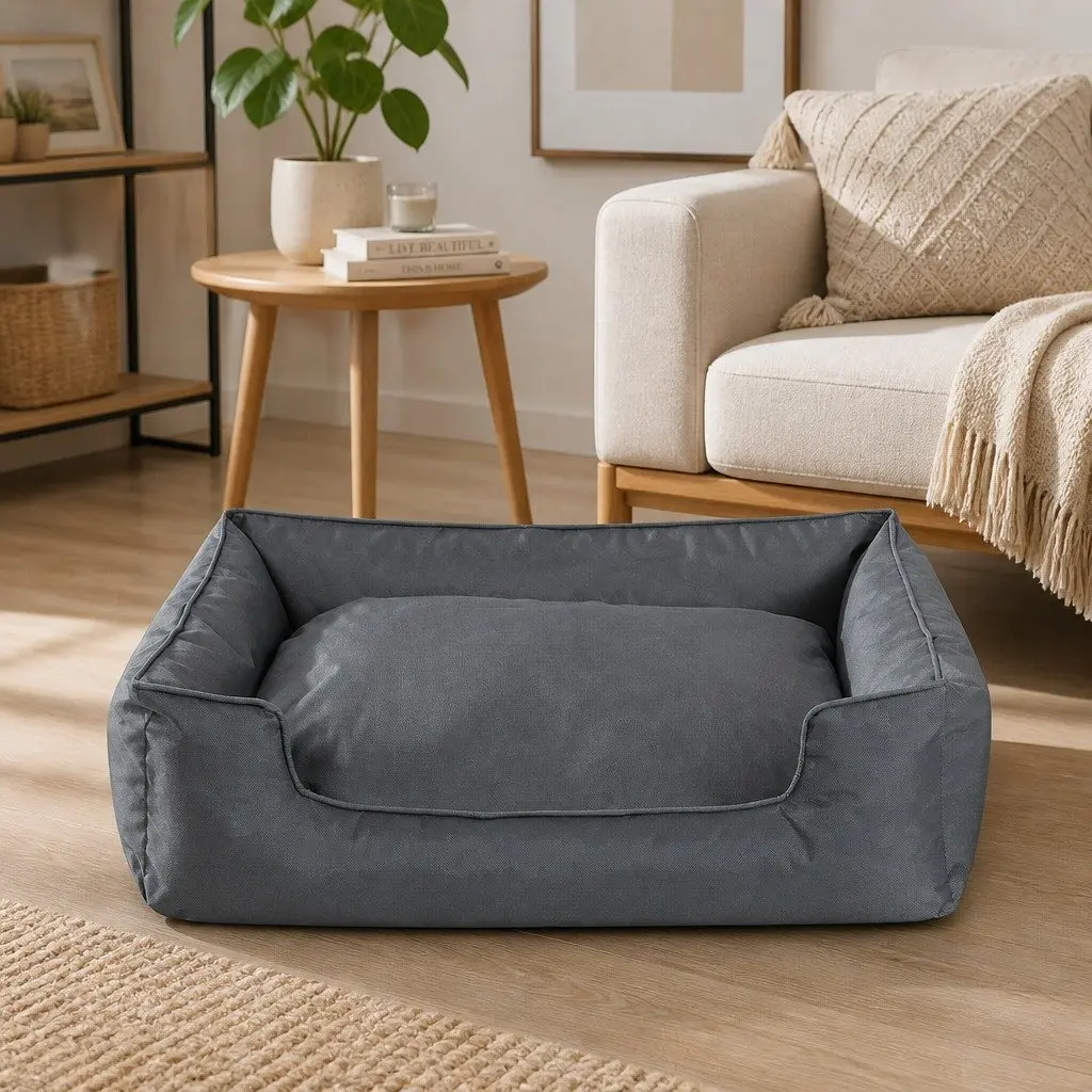 Pet Dog Bed Waterproof Oxford Cloth 90cm x 75cm Grey