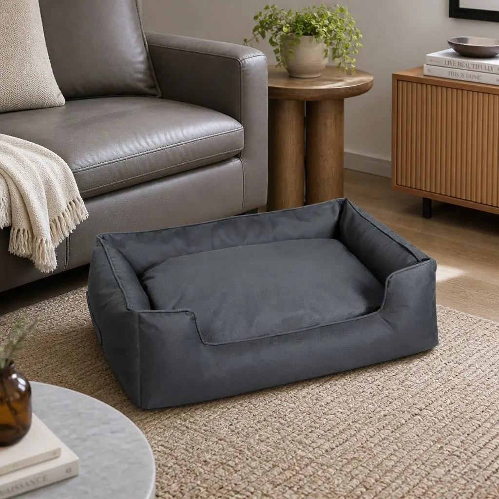 Pet Dog Bed Waterproof Oxford Cloth 90cm x 75cm Grey