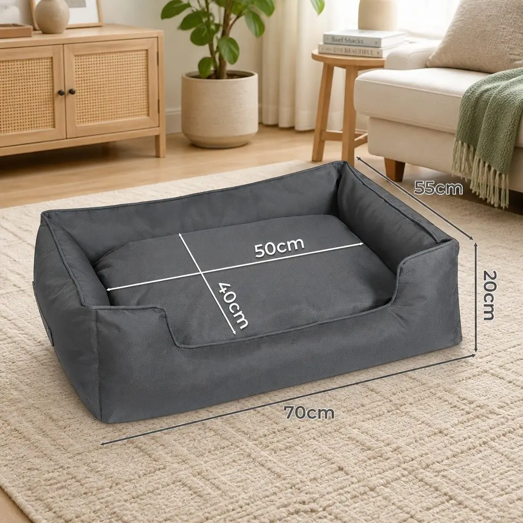 Pet Dog Bed Waterproof Oxford Fabric 70cm x 55cm Grey
