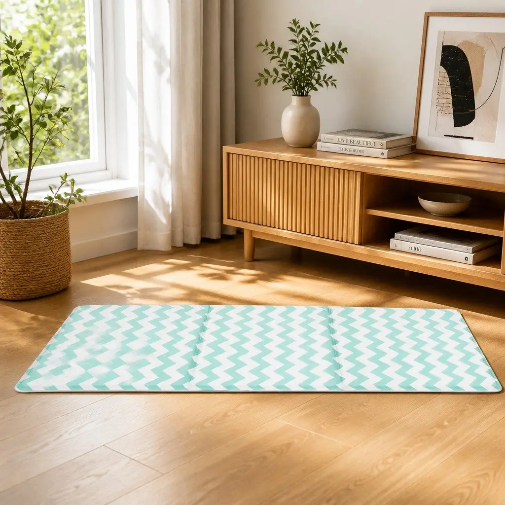 Pet Cooling Mat Textured Foam Large Green Foldable Portable