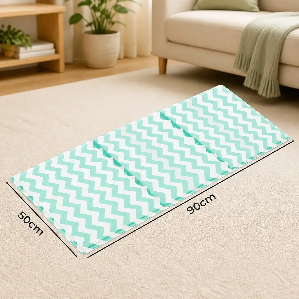 Pet Cooling Mat Textured Foam Large Green Foldable Portable