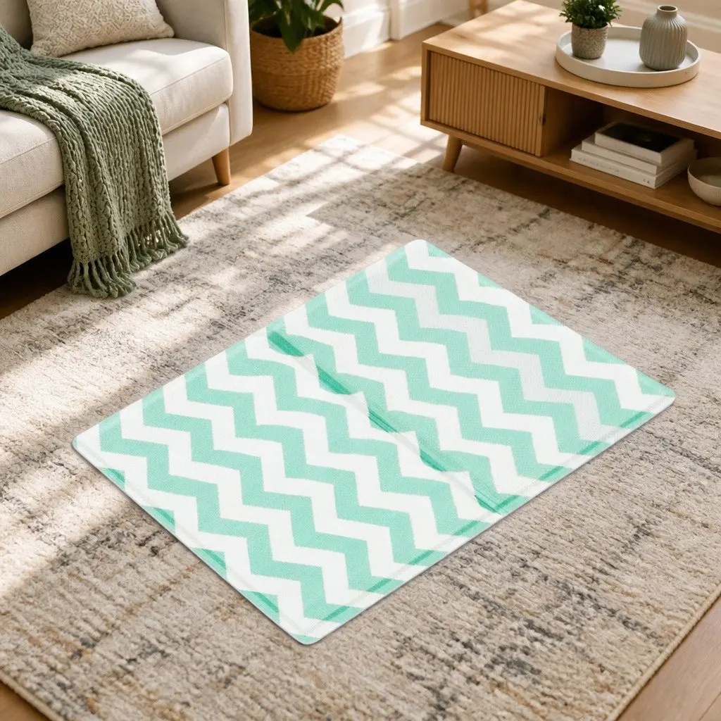 Pet Cooling Mat Small Green Foldable Textured Surface Portable for Dogs Cats