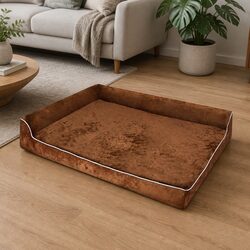 Practical L-Shaped Orthopedic Dog Bed for Home Use