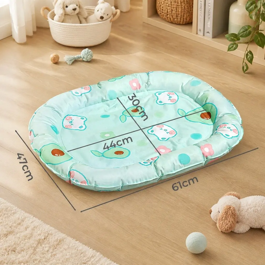 Pet Cooling Mat Gel S Green Waterproof Support Pillow