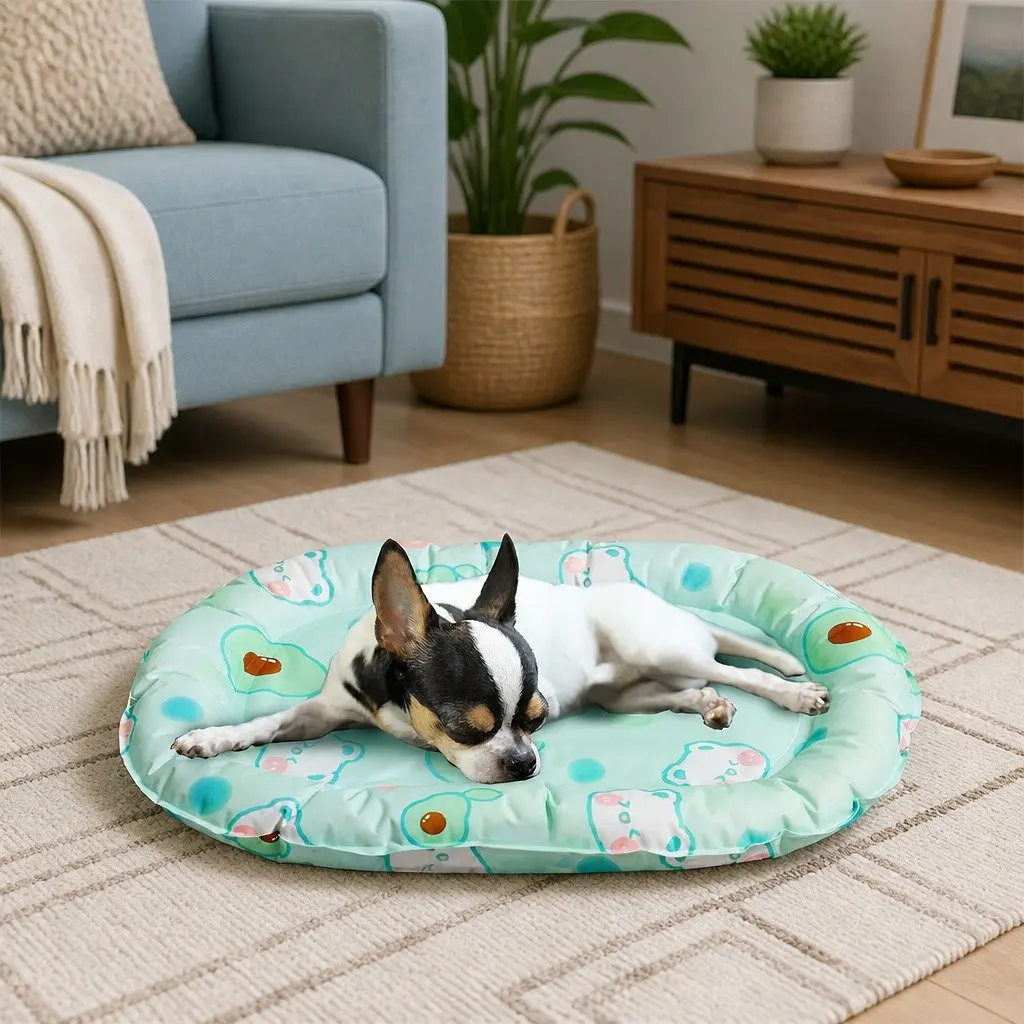 Pet Cooling Mat Gel S Green Waterproof Support Pillow