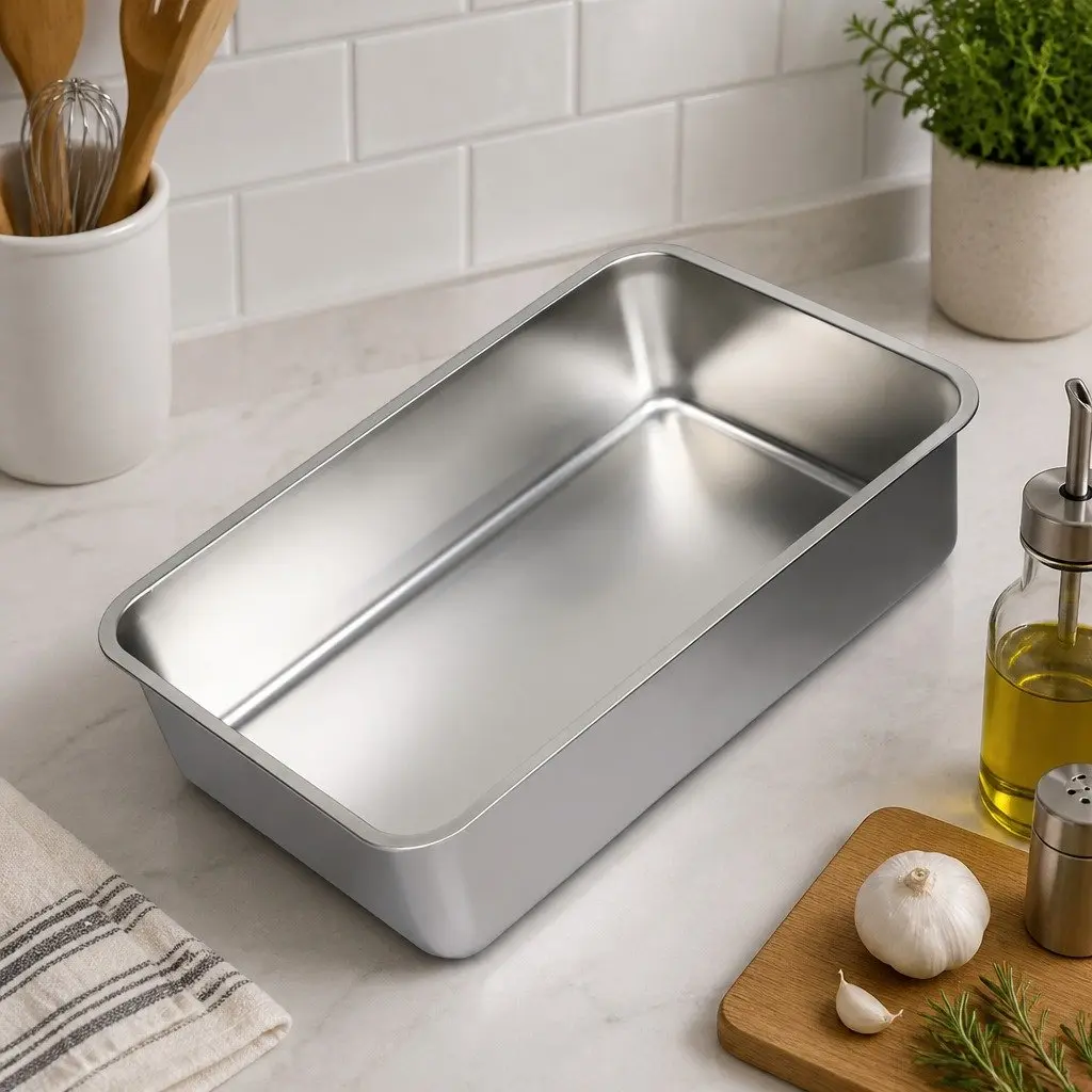 Cat Litter Box Stainless Steel Large 20L Capacity Open Design with Mat Scoop