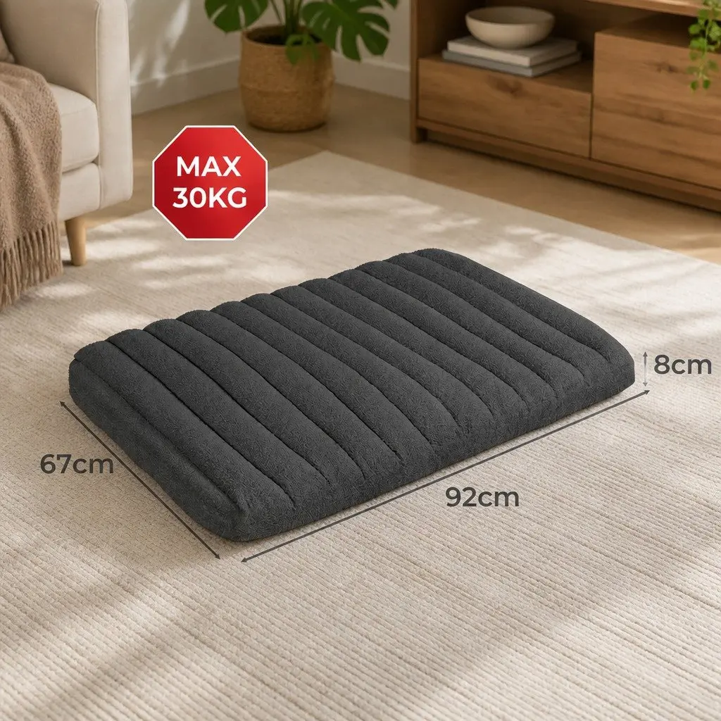 Orthopedic Dog Bed Large Size Removable Washable Cover Sherpa Plush Grey