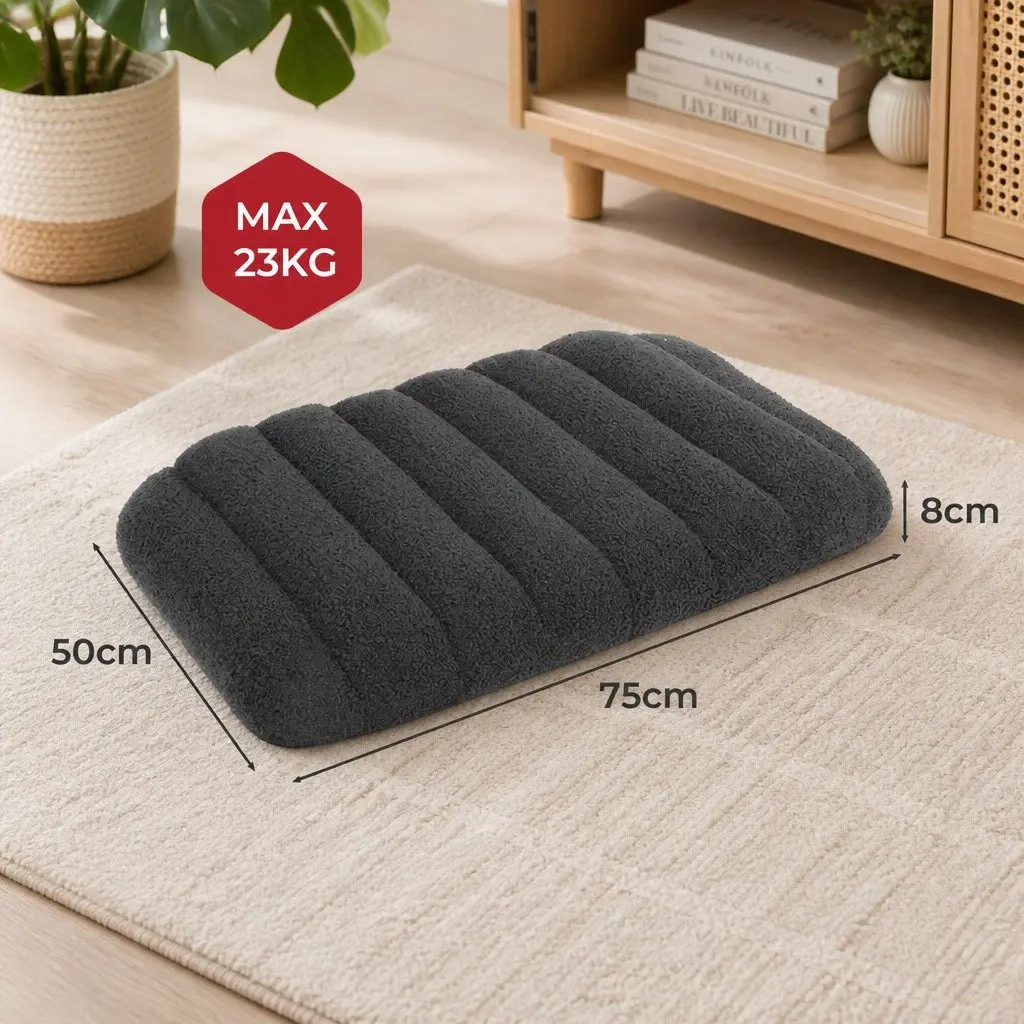 Orthopedic Dog Bed M Size Dual Layer Foam Removable Washable Cover Grey Pet
