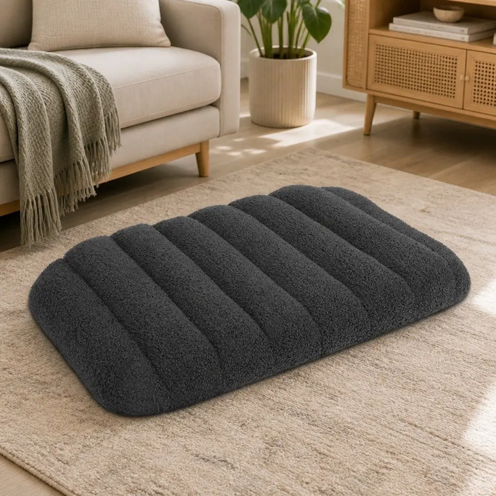 Orthopedic Dog Bed M Size Dual Layer Foam Removable Washable Cover Grey Pet