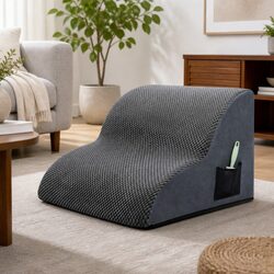 Pet Stairs 2 Steps Dog Ramp High Density Foam Non Slip Portable Handle Grey