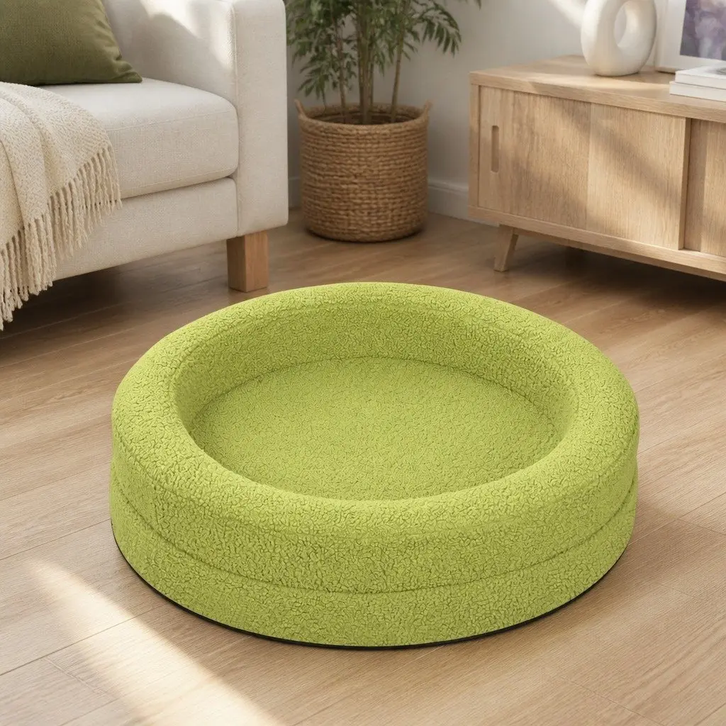Orthopedic Memory Foam Dog Bed Bolstered Sherpa Cover XL Green