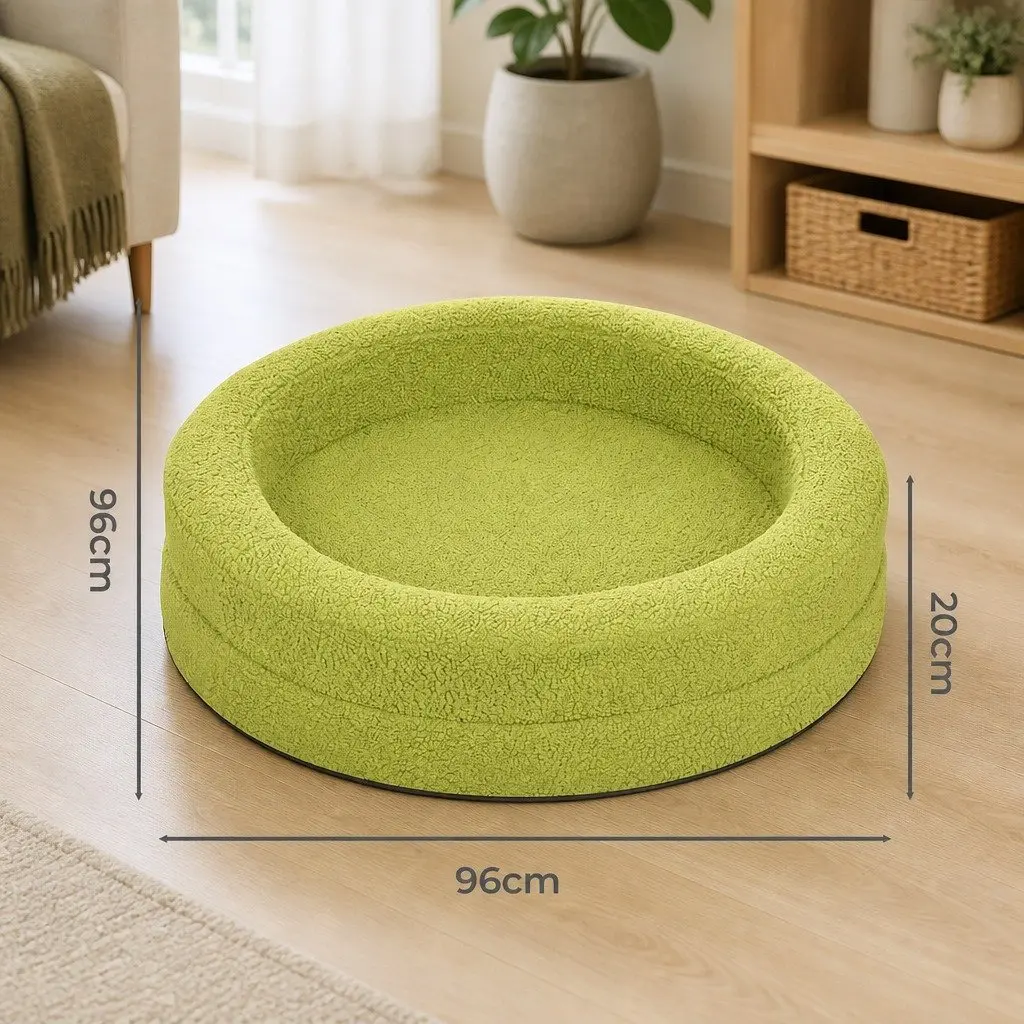 Orthopedic Memory Foam Dog Bed Bolstered Sherpa Cover XL Green