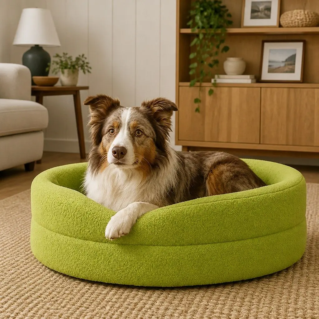 Orthopedic Memory Foam Dog Bed Bolstered Sherpa Cover XL Green
