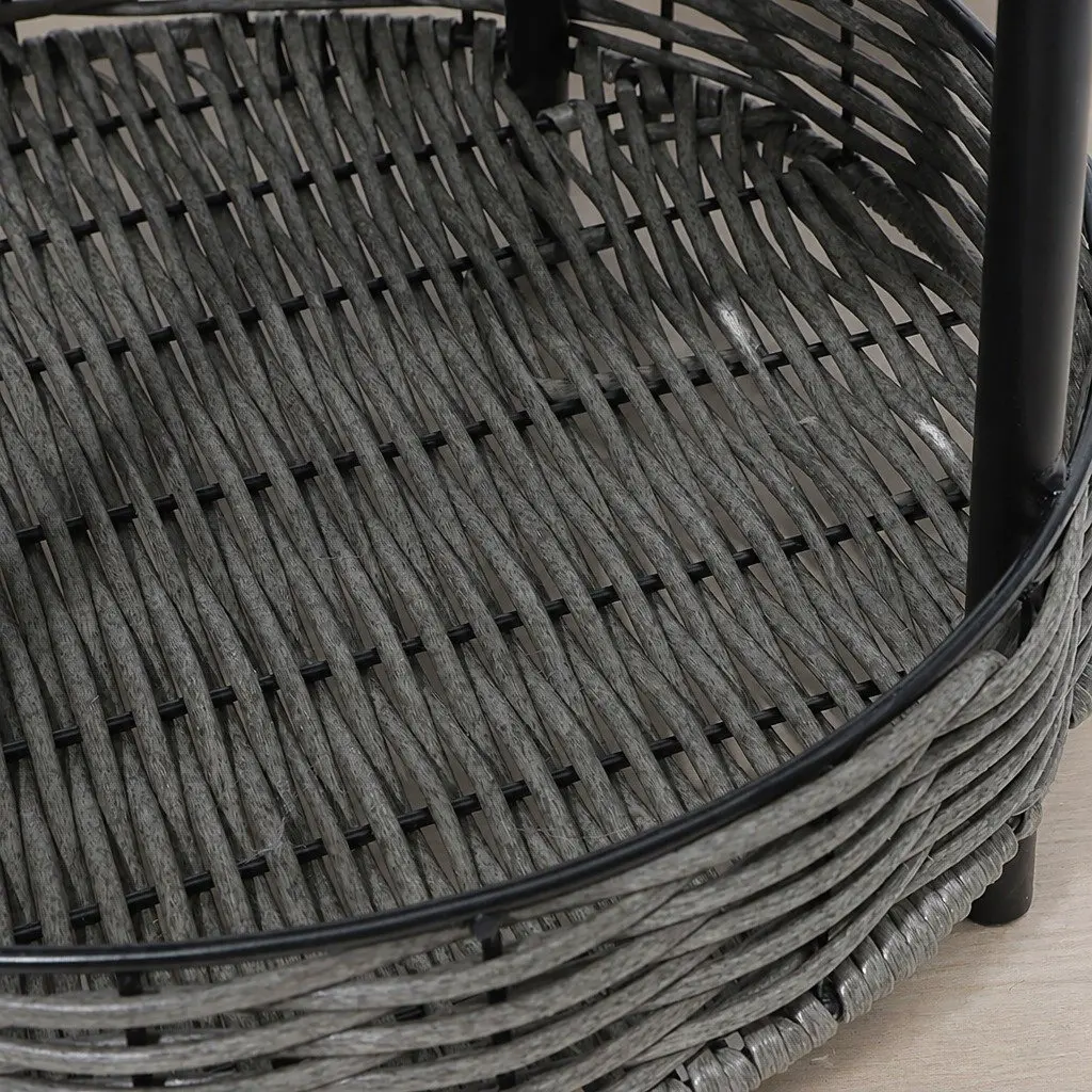 Elevated Rattan Pet Bed Indoor Furniture 38cm Soft Cushion