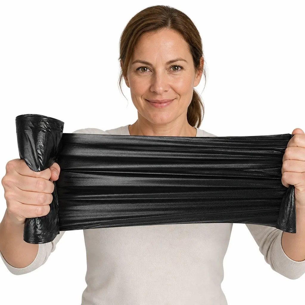 Cat Litter Box Replacement Waste Bags 60cm x 25cm Black Rolls for Easy Cleanup 10 Pack