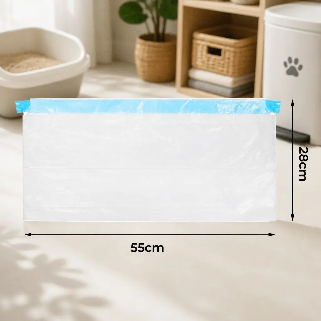 Waste Bags Disposable Plastic 55cm x 28cm White 6 Rolls