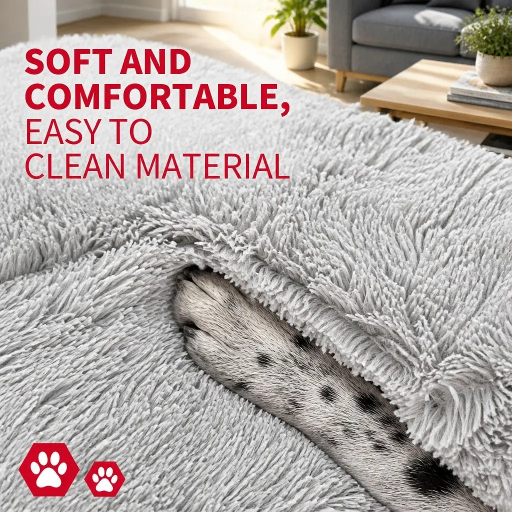 Large Round Dog Bed Plush Warm Nest Pet Bedding Comfortable Sleep 90cm Light