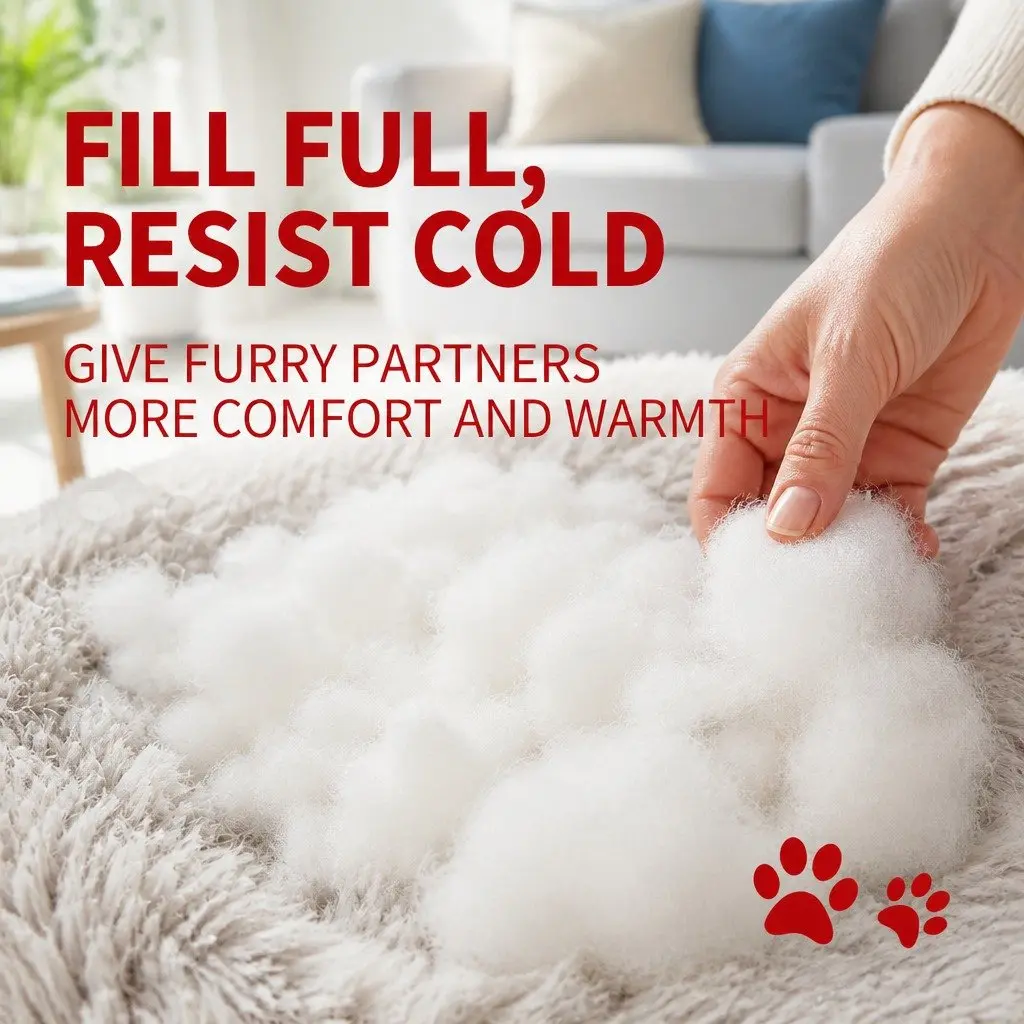 Large Round Dog Bed Plush Warm Nest Pet Bedding Comfortable Sleep 90cm Light