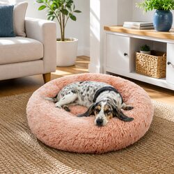 Practical Round Dog Bed for Relaxation - 90cm Pink