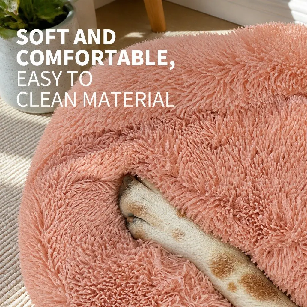 Dog Bed Plush Nest 90cm Pink