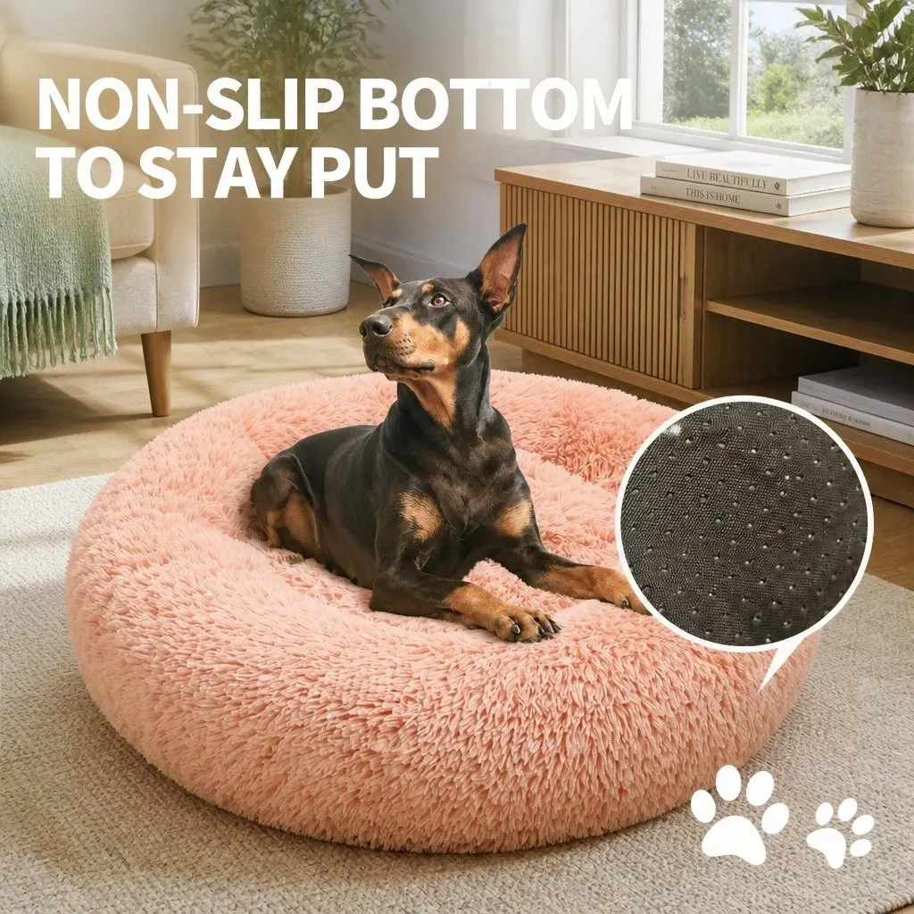 Dog Bed Plush Nest 90cm Pink