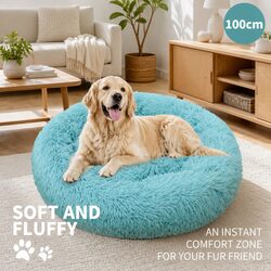 Practical Round Dog Bed for Everyday Use 100cm Green