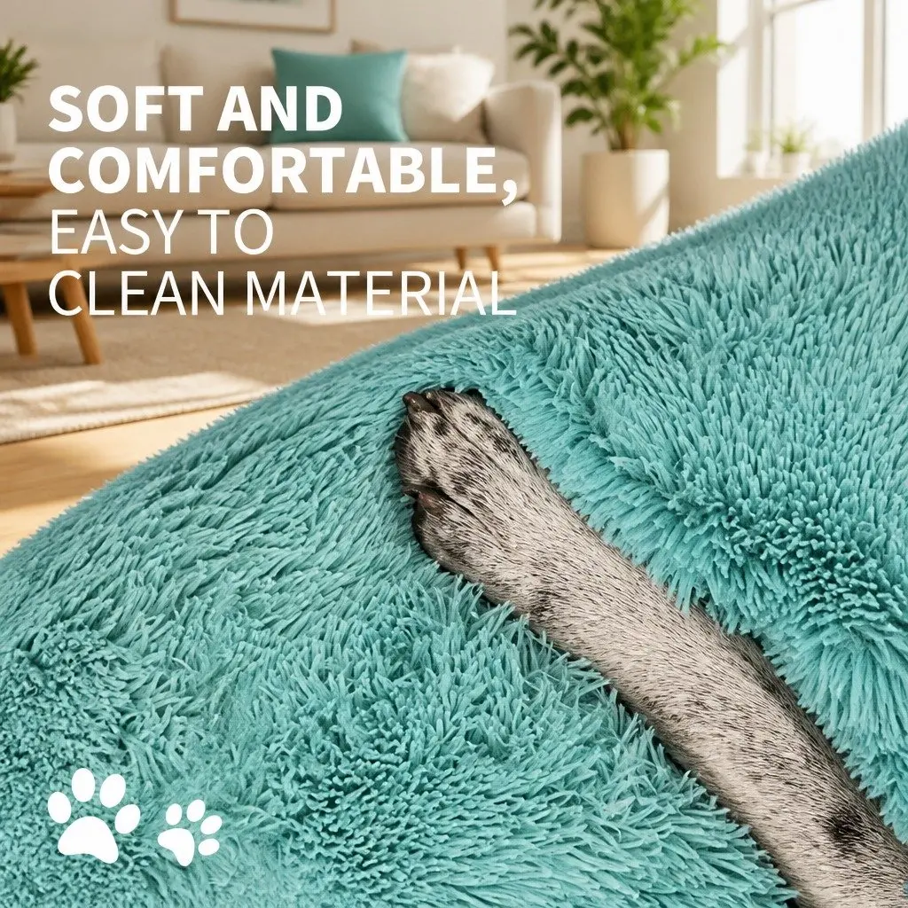 Round Dog Bed Plush Polyester 100cm Green