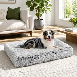 Versatile Plush Dog Bed for Indoor and Outdoor Use - L Size