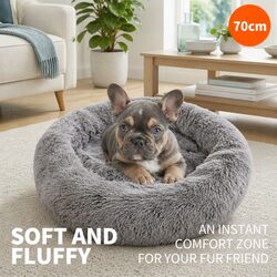 Perfect for Everyday Use: Round Plush Pet Bed