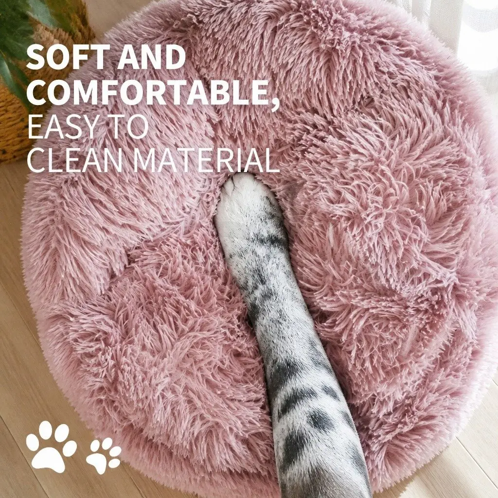 Pet Bed Round Plush 100cm Purple
