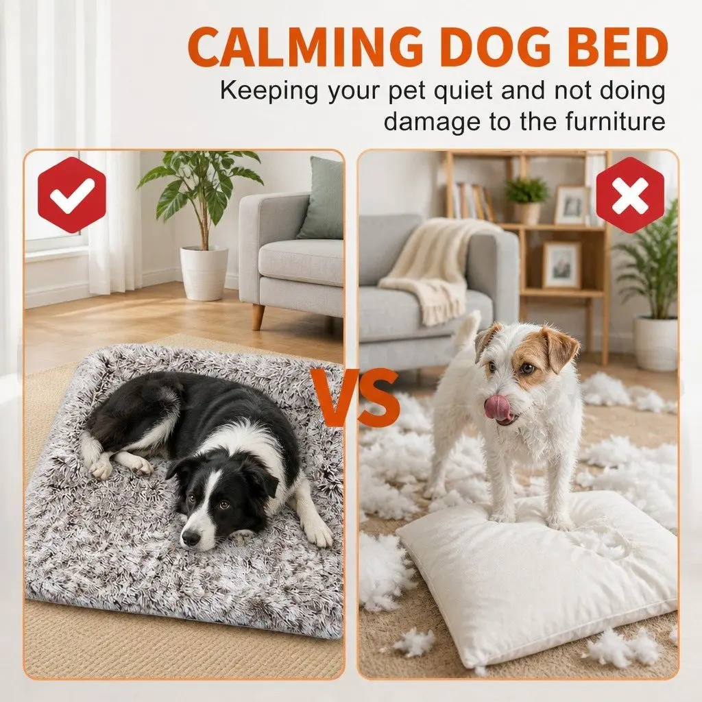 XL Dog Sofa Bed Plush Mat Gradient Brown Non-Slip Waterproof Cover