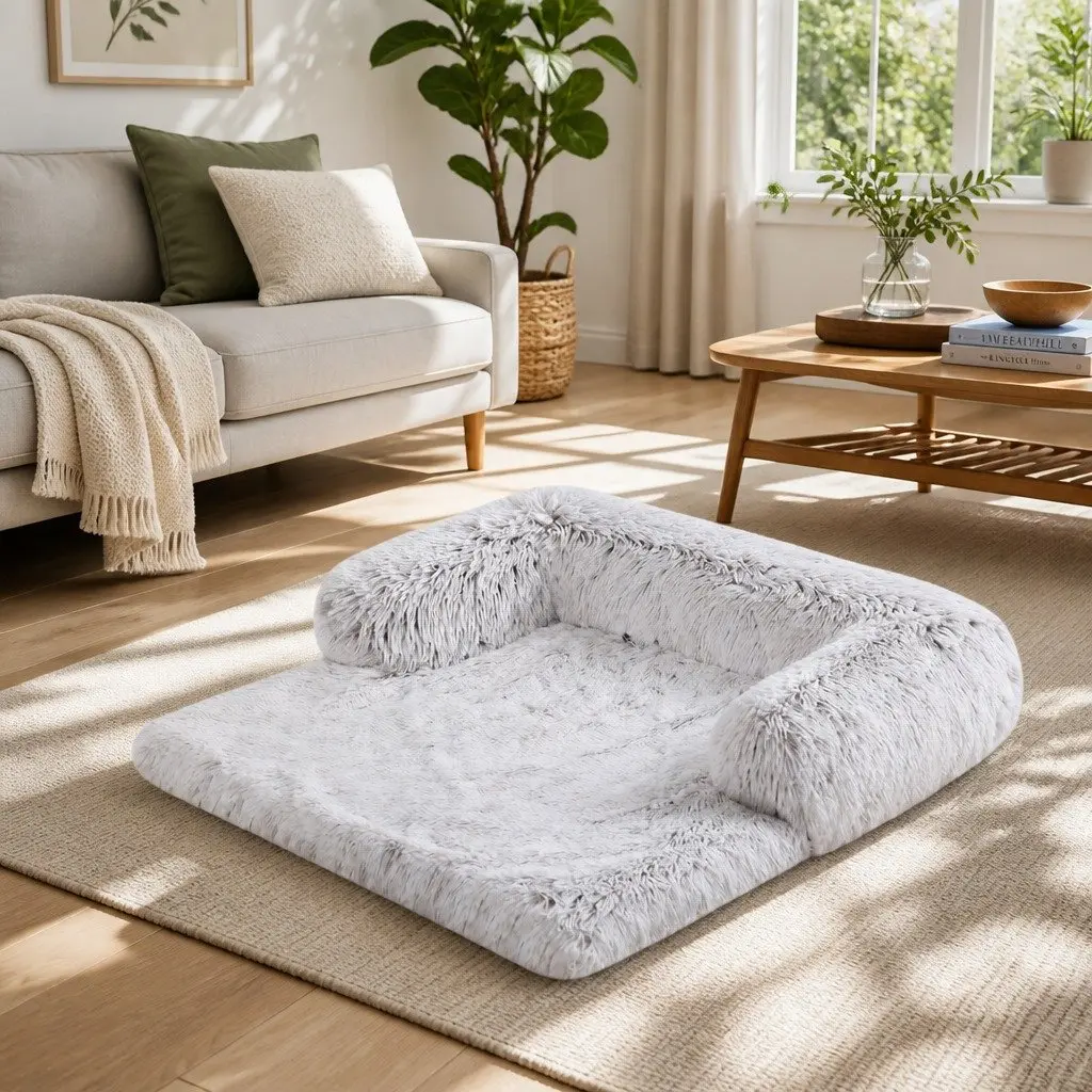 Pet Sofa Bed Plush Waterproof Large Gradient Grey