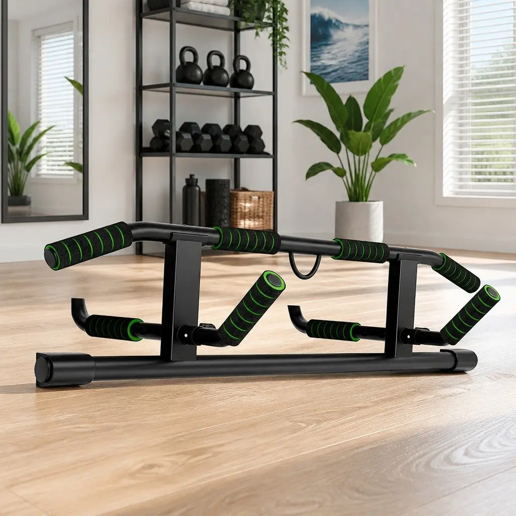 Pull Up Bar Multi-Grip Home Gym 101cm Black