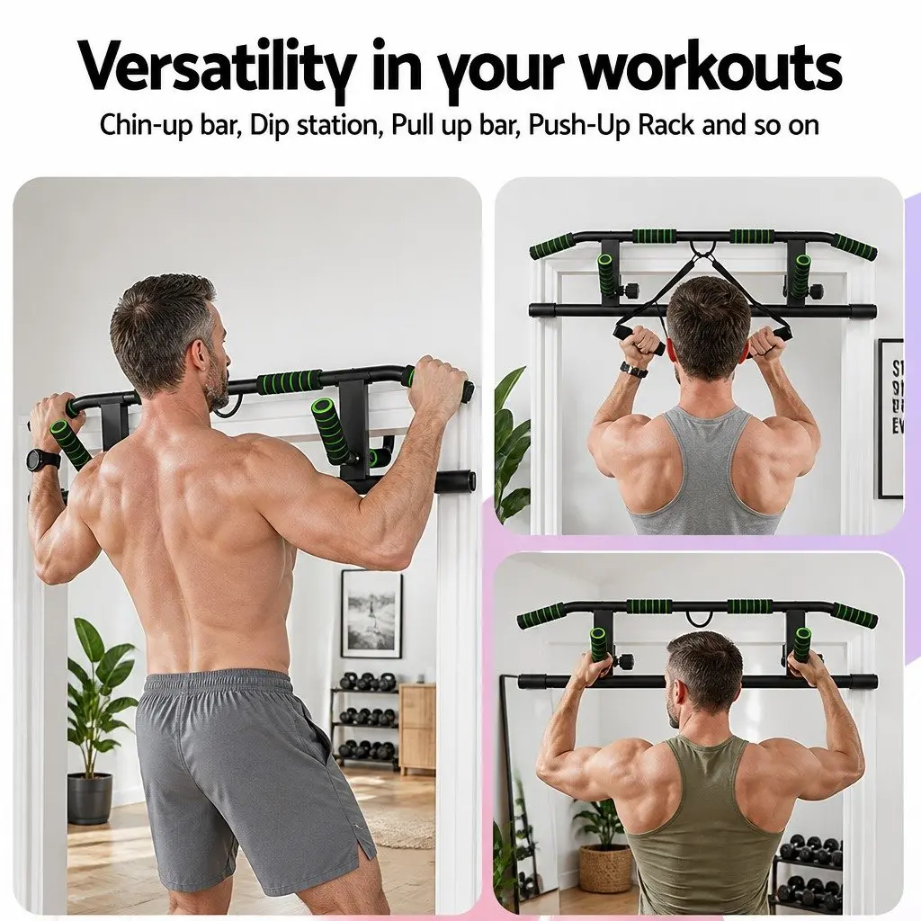 Pull Up Bar Multi-Grip Home Gym 101cm Black