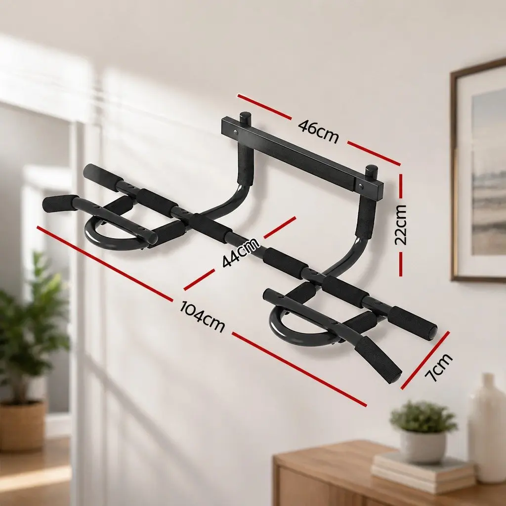 Pull Up Bar Steel 104CM Black Multifunctional Doorway Horizontal Bar for Home Gym Exercise Training